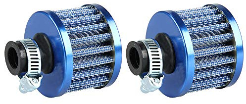 Mintice 2 St 12mm Motorcykel Luftfilter Automatisk Kallluftsintag Luftinsugningsfilter Auto Intag Induktionssats Högt Flöde Rengörare Filter Ersättning Scooter Blå