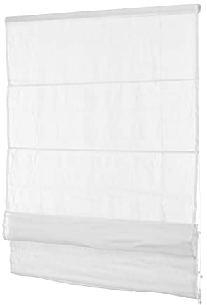 Ventanara® Raffrollo ohne Bohren tageslicht Raffgardine Faltvorhang Montage ohne Bohren inklusive Klemmträger (50 x 130 cm, Weiß Blickdicht)