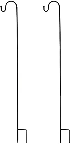 HUIKJI 2 st kroklampor med insats, metallkrok med stav för hängande lampor lyktor fågelmatare blomkorg trädgårdsinsatser och bröllopsdekor 120 cm