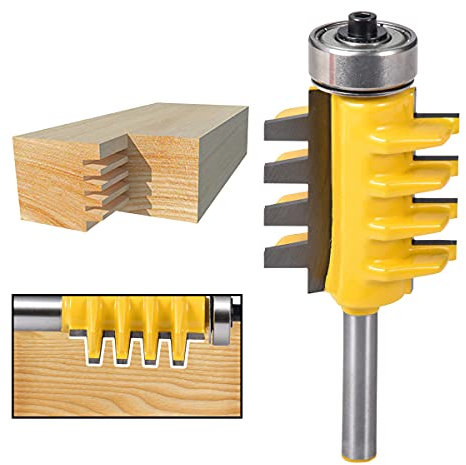 HOHXEN Finger Joint Router Bits 1/4 Shank Drawer Lock Router Bit Reversible Finger Joint Glue Joint Router Bit Carbide Joinery Wood Milling Cutter for DIY Door Table Cabinet Shelve Furniture