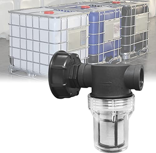 Robinet Raccord Cuve 1000 L, Articulation de Tuyau de Jardin pour Collecteurs d'eau de Pluie avec Fonction de Filtre,S60x6 Adaptateur De Réservoir d'eau IBC (3/4'' Fil intérieur)