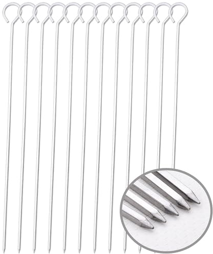 12 inch Barbecue Skewers Metal BBQ Sticks,12Pack Stainless Steel Square Skewer,Kebob,kabob Sets for Grill Outings Cooking (BBQ Skewers Square 12inch-12p)