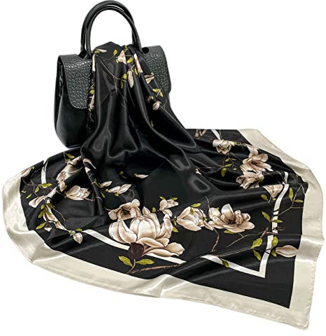 FAIRYGATE Seidenschal Damen Bandana Damen Kopftuch Seidentuch Hijab Tuch Quadrates Bedrucktes 77020