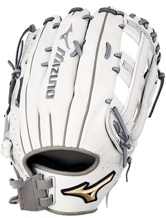 Mizuno Prime Elite Outfield Fastpitch Softball Glove 13 | Fastpitch FIELDERS MITT | RH White-Grey