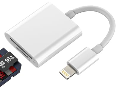 Blixt SD-kortläsare adapter (2-i-1) micro SD-kortläsare TF-kamera minneskort omvandlare för iPhone 14 13 Pro Max kortläsare för Apple MFI certifierad mobiltelefon externt minnestillbehör för iPad Pro