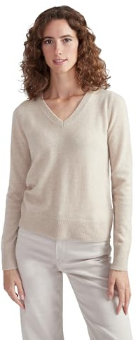 Style & Republic Maglione con scollo a V in cashmere per donna - Elegante realizzato in 100% cashmere - Il tuo accogliente maglione premium in maglia per momenti eleganti d'autunno e inverno Sabbia M