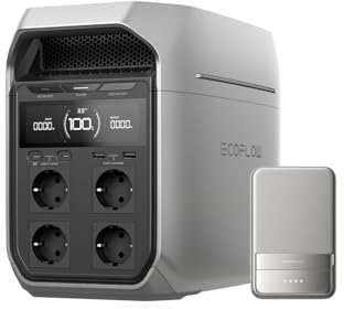 ECOFLOW Portable Power Station DELTA 3 Plus, 1024Wh LiFePO4 Battery, Fully Charges in 56 Minutes, 1800W Solar Generator for Home Backup, Power Outages, and Outdoor Camping