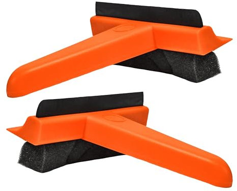 Tek Automotive Twin Pack 3in1 Ice Scraper and Squeegee - Heavy Duty, Non-Scratch, Windscreen Scraper for Cars, Essential Winter Car Accessories