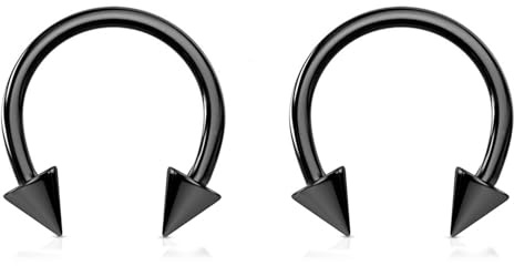 JEWEL BARREL Par Hästsko Piercing Barbell Cirkulär Skivstång för Septum, Näsa, Tragus, Helix, Läppöron Piercingar 16G Ring Smycken 6 mm 8 mm 10 mm 12 mm med koner spikar X2 st, 316L kirurgiskt stål