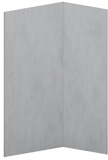 Vente-unique - Lot de 2 panneaux muraux de douche effet béton ciré en aluminium avec profilés - L90 x L120 x H210 cm - ARFINO