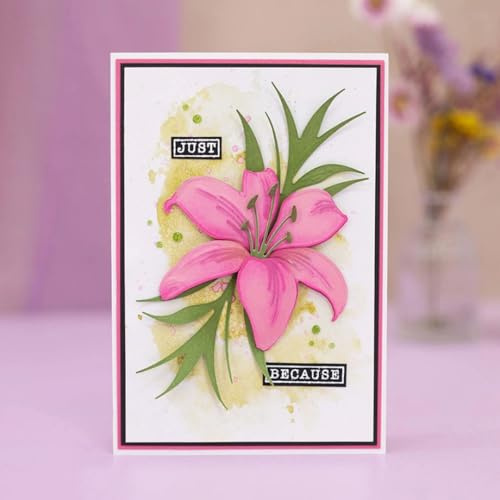 Annchaos Cutting Dies Metal Stencils Scrapbooking Tools DIY Embossing Template for Paper Card Making Album Arts Crafts Supplies (Lily-10x17.9cm)