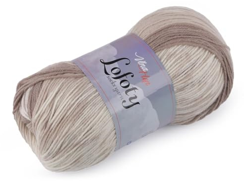 cyclingcolors Hilo de tejer para calcetines, lana cálida hygge noruega escandinava, 100 g, longitud 420 m, beige claro