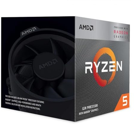 Processore AMD Ryzen 5 3400G (Grafica integrata Radeon™ RX Vega 11. 4 core / 8 thread. TDP 65W. Socket AM4. Cache L2+L3 da 6 MB. Frequenza boost fino a 4,2 GHz. Dissipatore Wraith Stealth incluso)