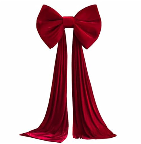 Fiocco Per Puntale Per Albero Di Natale, 50,8 X 38,1 Cm, Extra Large, In Velluto Rosso, Con Sentiero Lungo 3 M, Decorazione Della Parte Superiore Dell'albero Di Natales Per Il Natale