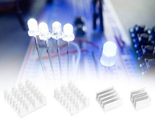 Haofy Premium Kylfläns CPU-kylare i Aluminium med Lim för 2/3/4 3B+ 4B, 20 St Kylflänsset, Reducerar Maskinvarufel, Lämplig för Videominne, färg: Aluminium