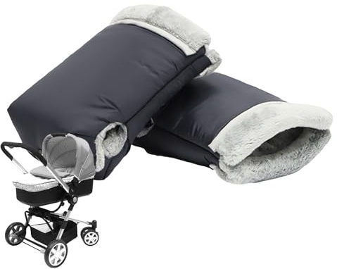 Manguito Para Cochecito – Algodón Peluche 20x18cm Guantes Universales Impermeables Forrados | Calentador De Manos Invierno Clima Frío | Accesorios Carrito Bebé Uso Exterior