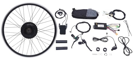 Wipportja Kit de conversion de vélo électrique 500 W, roue arrière de 61 cm, kit de conversion de vélo électrique pour VTT, plage, vélo tout-terrain
