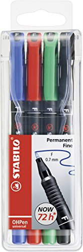 STABILO - Folienstift - OHPen universal - permanent fein - 4er Pack - grün, rot, blau, schwarz
