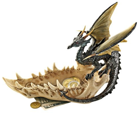 Design Toscano Opferschale Kiefer des Drachen, Maße: 23 x 9 x 16.5 cm 0.5 kg