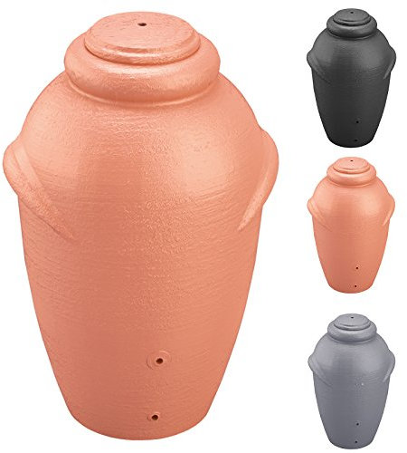 Unbekannt Regenwassertonne Wassertank Amphore 360 Liter mit Deckel (Terracotta, Braun, Ton, Rund)