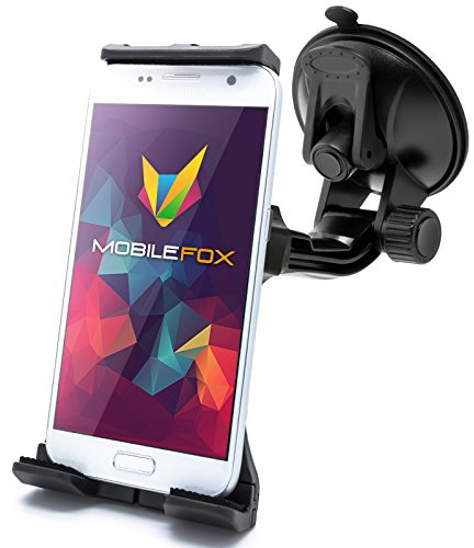 Mobilefox 360° KFZ Handyhalterung Windschutzscheibe Saugnapf Halter passend für Samsung Galaxy S23 S23+ S22 S21 S20 S10 S9 S8 S7 S6 S5 S4 S3 S2 Plus J1 J3 J5 J6 J7 A9 A8 A7 A5 A3 - Auto Halterung