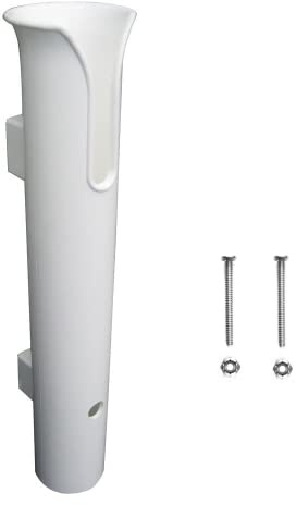 BigTron Fishing Rod Holder, Polyamide Plastic Boat Rod Holder Vertical Mounting for Yacht/Kayak/Wall, All Accessories Included (1 Pole White)