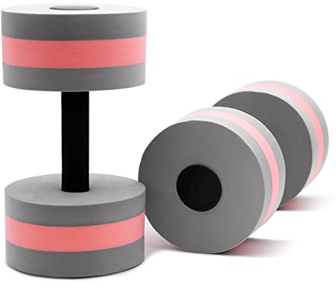OSMOFUZE Aquatic Exercise Dumbbells – Set of 2 for Water Aerobics Fitness and Pool Exercises Grey