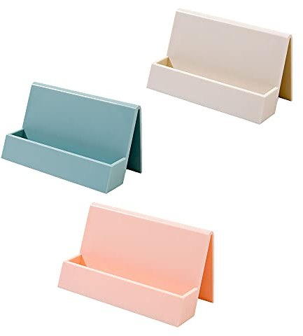 NA Visitenkartenhalter aus Kunststoff, Visitenkartenhalter für Damen und Herren, Bürobedarf, 3 Stück