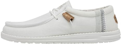 HEYDUDE Wally Break Stitch Herren - Slip on Schuhe - Mokassin Stil, White, 43