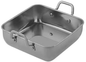 Bandejas cuadradas para servir alimentos, bandeja de acero inoxidable, platos decorativos para servir alimentos, para aperitivos y postres de galletas (25 cm, plata profunda)