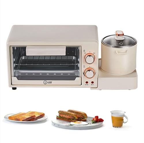 HYZHANHONG Máquina de Desayuno Multifuncional en la Cocina del apartamento, Máquina de Desayuno con Horno portátil, Máquina de Desayuno eléctrica con Temporizador (1200W)