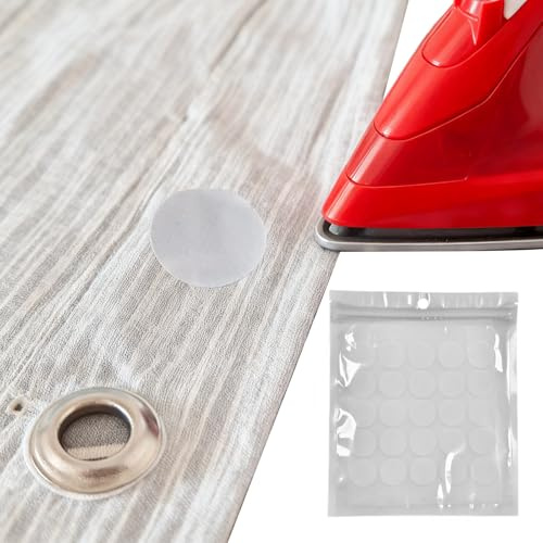 Toppe Termoadesive,Smavles 100Pcs Toppa Occhielli Stirnabile,Occhielli da Ø20 mm,Bianco, per Rinforzare o Riparare con Occhielli Strappati