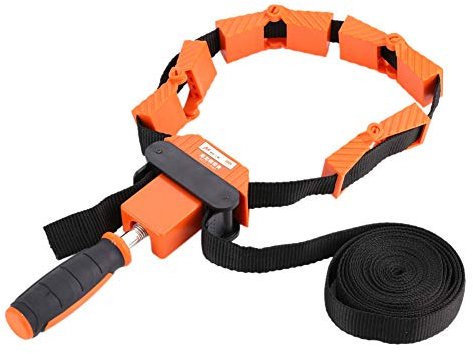 Estink - Sangle de Serrage Cadre Multifonctionnel Réglable Bande de Serrage d’angles Formes en Nylon avec 4M Sangle Outil d’encadrement pour Cadre Photo Bois Orange