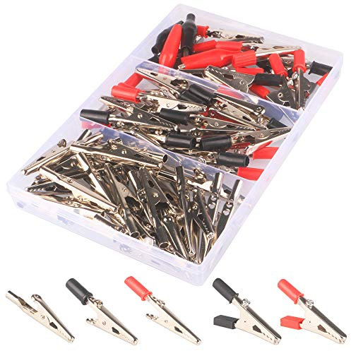 GTIWUNG 60Pcs Crocodile Clip, Pinzas de Clip de Cocodrilo, Clip Alligator Alligator Pinzas de Prueba de Metal Prueba por Electricista Trabajo, Clip de Metal Batería Pinzas de Pinza de Cocodrilo