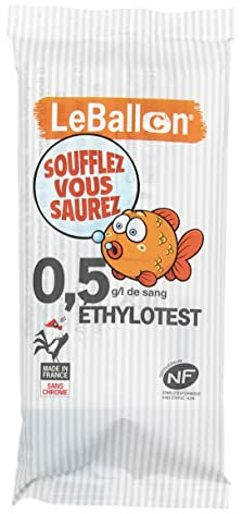 Le Pro du Médical Le Ballon Einweg-Alkoholtester, 0,5 g/l, NF-Norm, 20 Stück