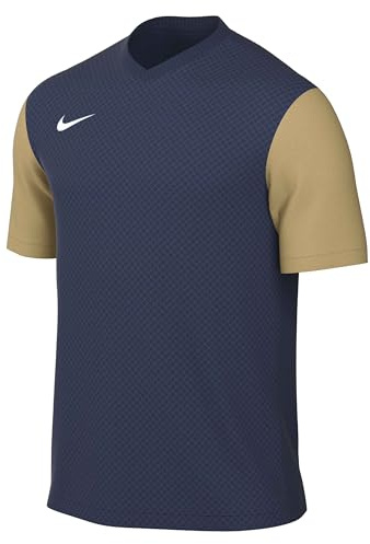 NIKE DH8035-411 M NK DF Tiempo PREM II JSY SS T-Shirt Men's Midnight Navy/Jersey Gold/White Size L