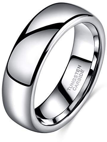 Ringar för kvinnor och män i volfram, silverfärg, smal, enkel, polerad förlovningsring, vigselring 2 mm 4 mm 6 mm 8 mm