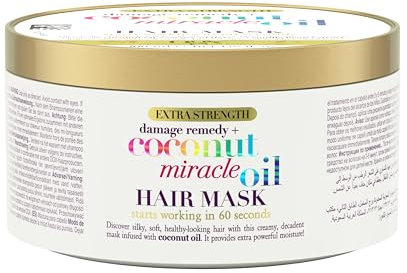 OGX Coconut Miracle Oil Hair Mask, feuchtigkeitsspendende Haarmaske für trockenes Haar, pflegende Haarkur mit Kokosöl & Vanilleextrakt, Anti Frizz Haarpflege für optimale Locken Pflege (300 g)