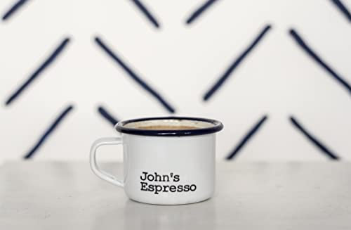 One Mama One Shed Personalised Espresso Cup - Engraved Enamel