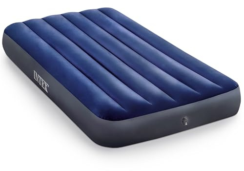 INTEX 75 x 39 x 10 Inch Dura-Beam Fiber-Tech Vinyl Standard Downy Air Mattress with Plush Top and 2-in-1 Valve, Twin (Pump Not Included)