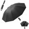 Umgekehrter Reverse Golf Regenschirm 10 Rippen groß–Automatisches Öffnen/Schließen, Umbrella, Karabinergriff Herren und Damen,UV Schutz Sonnenschirm Taschenschirm UPF 50 Reflektoren Am Rand