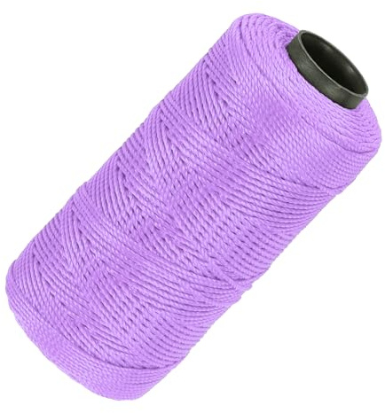 QUARKZMAN Hilo de Nylon 3 Hebras Trenzado Línea de Albañil 1.5mm x 218 Yardas Cordón de Nylon para Proyectos DIY, Mejoras del Hogar, Suministros para Fiestas Navideñas, Lila Claro