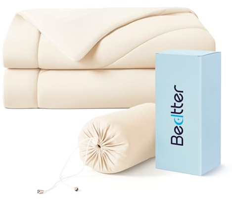 Bedtter Cooling Blankets for Hot Sleepers - Summer Blanket Thin Lightweight Breathable Soft Double Side with Bag for Travel, Cooling Comforter for Couch Sofa, Keep Cool for Night Sweats, Beige 50x60