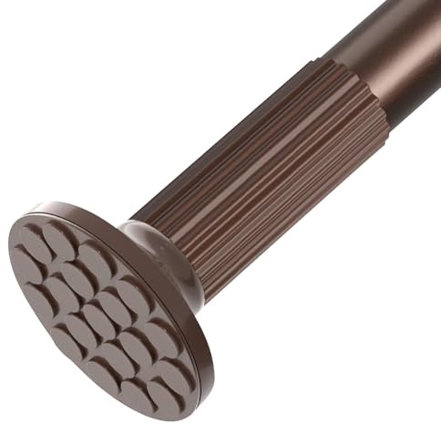 Barra de Cortina Extensible Sin Taladro Barra Telescópica Ducha Acero Inoxidable Barras Tensión para Armarios Dormitorio Balcón(Brown,278-327 cm)