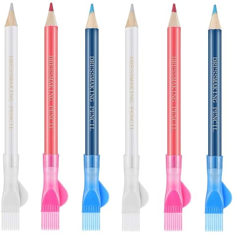 COYUN 6 Piezas Tiza costura, Lápiz de Marca de Costura, Lápiz de Marca de Costura, Bolígrafo Borrable, Modista Lápiz, Tiza Costura, Tiza Tela Marcador De Prendas De Vestir a Medida(Multicolor)