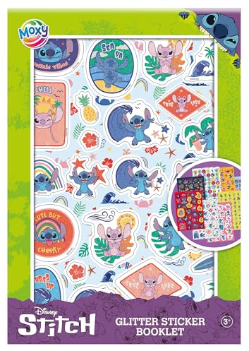 Disney Stitch Glitter Sticker Booklet, Decorative Character Stickers, Ages 3+