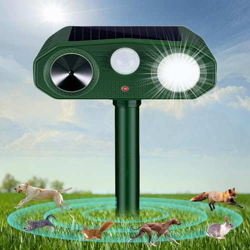 Repulsif Chat Solaire, 3 Modes Répulsif Chat Ultrason, Solaire et USB Répulsif Animaux, Imperméable IP54 Repulsif Chat Exterieur pour Anti Chats Chiens Souris Ratons Animaux de Jardin