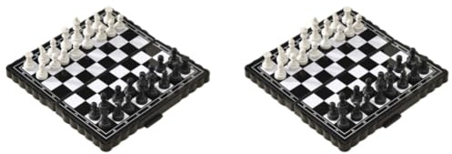 Set di scacchi e dama in formato compatto, portatile, con tavolo da gioco magnetico educativa riutilizzabile, gioco da tavolo pieghevole, scacchi internazionali per outdoor, viaggio