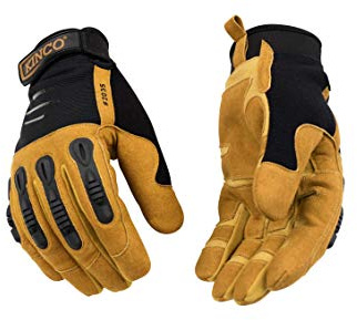 Kinco Work Glove, 2035 Foreman Synthetic Suede Leather Palm, Comfortable Polyester-Spandex, Durable, Safety Gloves, Farm, DIY, Landscaping, Ranch, Construction, Carpentry, Mechanics - Large