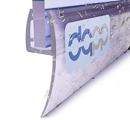 Duschdichtung 190cm – Dichtung für 3,5mm – 5mm Glastür Stärke – UK04 – Wasserablaufprofil Wasserabweisprofil – Duschabdichtung Duschwand – Ersatzteile für Duschkabine – Transparent